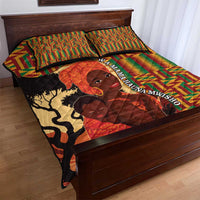 African-American Mother's Day Quilt Bed Set Black Mom And Son Kente Pattern