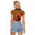 African-American Mother's Day Raglan Cropped T Shirt Black Mom And Son Kente Pattern