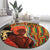 African-American Mother's Day Round Carpet Black Mom And Son Kente Pattern