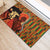 African-American Mother's Day Rubber Doormat Black Mom And Son Kente Pattern