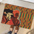 African-American Mother's Day Rubber Doormat Black Mom And Son Kente Pattern