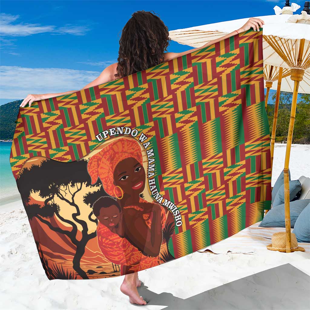 African-American Mother's Day Sarong Black Mom And Son Kente Pattern
