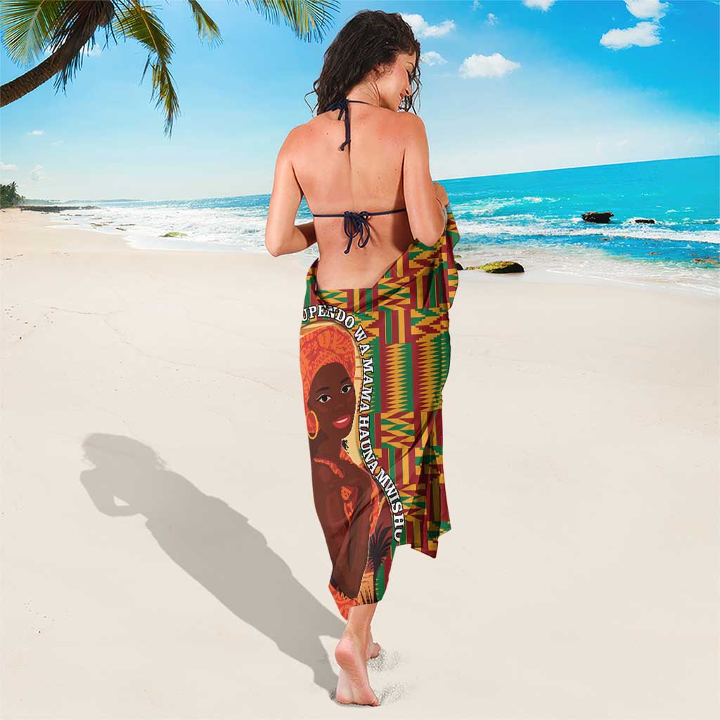 African-American Mother's Day Sarong Black Mom And Son Kente Pattern