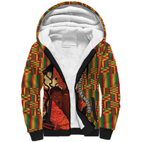 African-American Mother's Day Sherpa Hoodie Black Mom And Son Kente Pattern