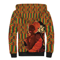 African-American Mother's Day Sherpa Hoodie Black Mom And Son Kente Pattern