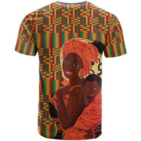 African-American Mother's Day T Shirt Black Mom And Son Kente Pattern