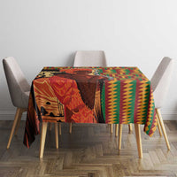 African-American Mother's Day Tablecloth Black Mom And Son Kente Pattern