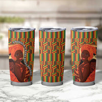 African-American Mother's Day Tumbler Cup Black Mom And Son Kente Pattern