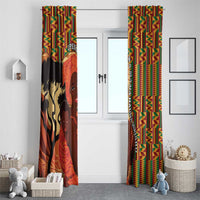 African-American Mother's Day Window Curtain Black Mom And Son Kente Pattern