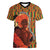African-American Mother's Day Women V-Neck T-Shirt Black Mom And Son Kente Pattern