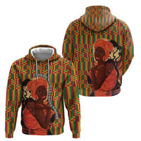 African-American Mother's Day Zip Hoodie Black Mom And Son Kente Pattern