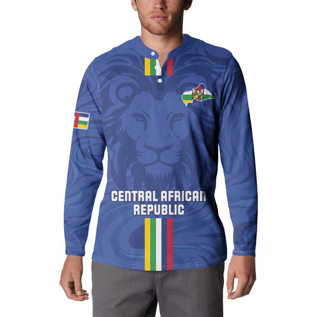 Custom Central African Republic Football Button Sweatshirt Go Les Fauves Go
