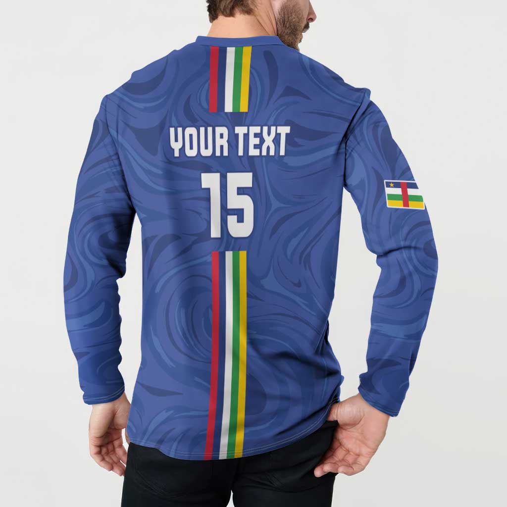 Custom Central African Republic Football Button Sweatshirt Go Les Fauves Go