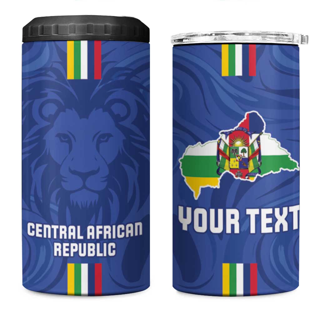 Custom Central African Republic Football 4 in 1 Can Cooler Tumbler Go Les Fauves Go