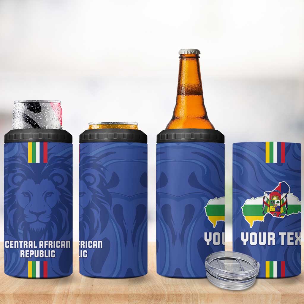 Custom Central African Republic Football 4 in 1 Can Cooler Tumbler Go Les Fauves Go