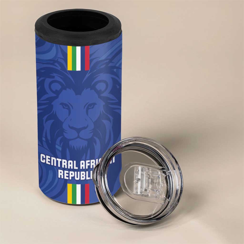 Custom Central African Republic Football 4 in 1 Can Cooler Tumbler Go Les Fauves Go