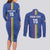 Custom Central African Republic Football Couples Matching Long Sleeve Bodycon Dress and Long Sleeve Button Shirt Go Les Fauves Go