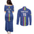 Custom Central African Republic Football Couples Matching Puletasi and Long Sleeve Button Shirt Go Les Fauves Go