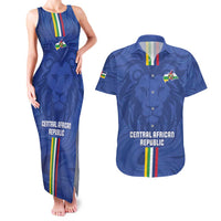 Custom Central African Republic Football Couples Matching Tank Maxi Dress and Hawaiian Shirt Go Les Fauves Go