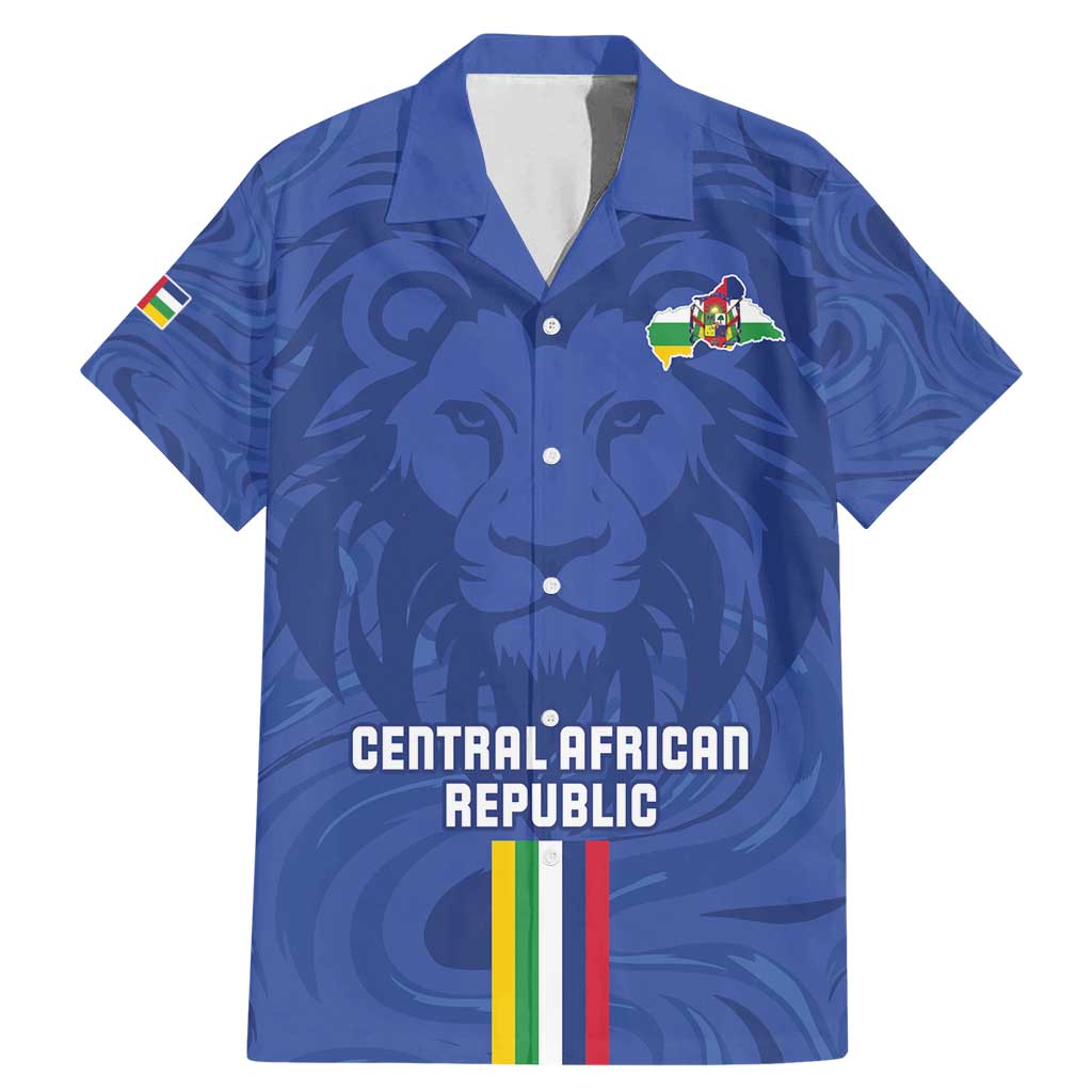 Custom Central African Republic Football Family Matching Mermaid Dress and Hawaiian Shirt Go Les Fauves Go
