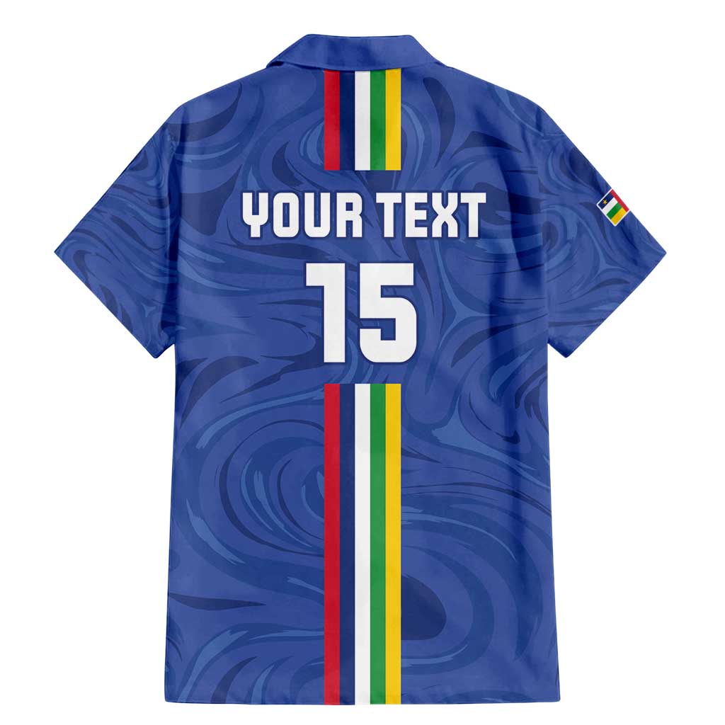 Custom Central African Republic Football Family Matching Mermaid Dress and Hawaiian Shirt Go Les Fauves Go