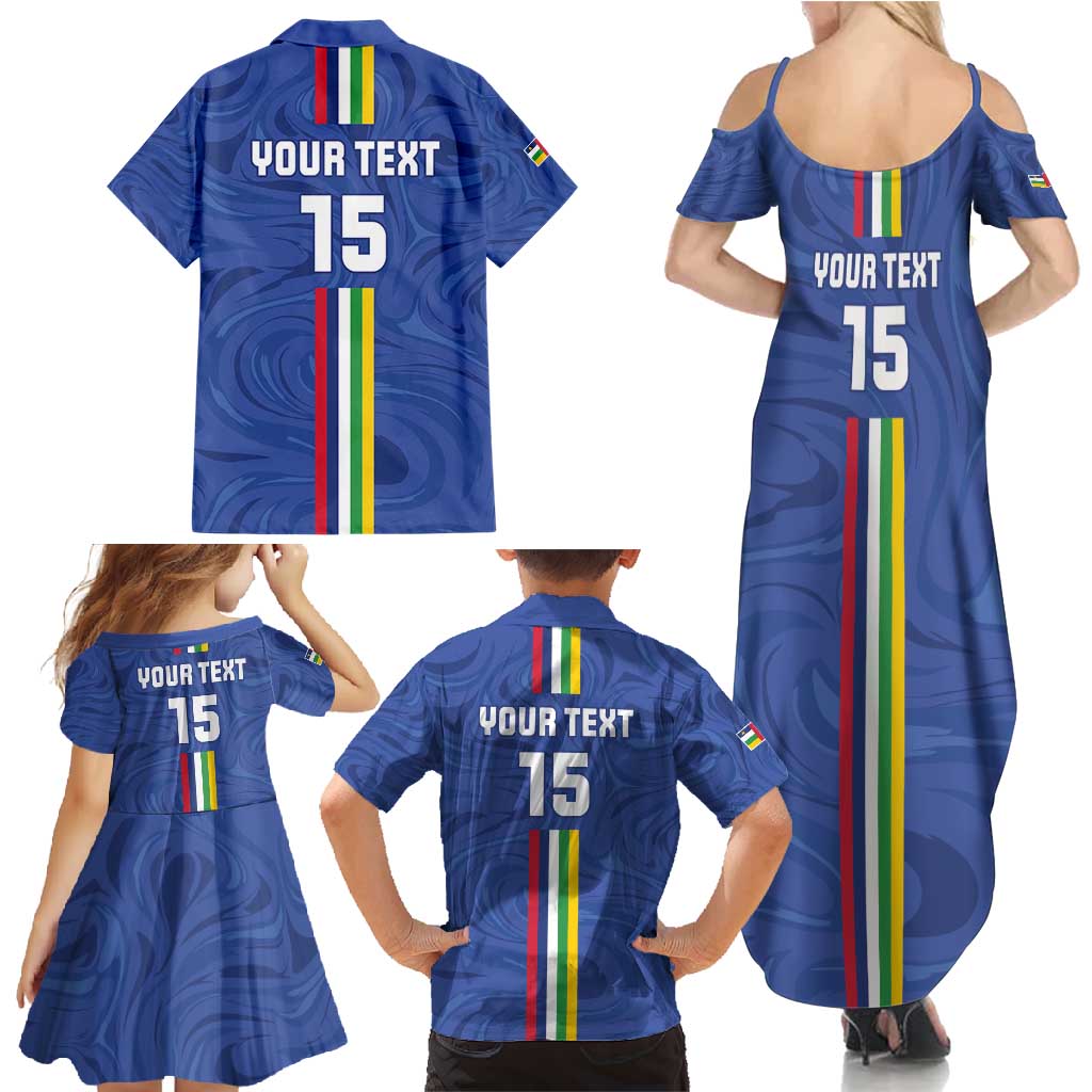 Custom Central African Republic Football Family Matching Summer Maxi Dress and Hawaiian Shirt Go Les Fauves Go