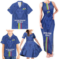 Custom Central African Republic Football Family Matching Tank Maxi Dress and Hawaiian Shirt Go Les Fauves Go
