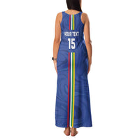 Custom Central African Republic Football Family Matching Tank Maxi Dress and Hawaiian Shirt Go Les Fauves Go