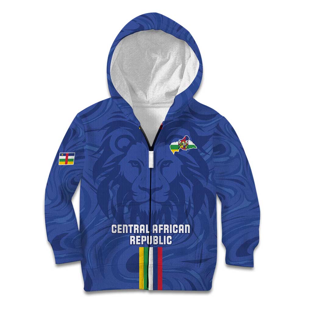 Custom Central African Republic Football Kid Hoodie Go Les Fauves Go