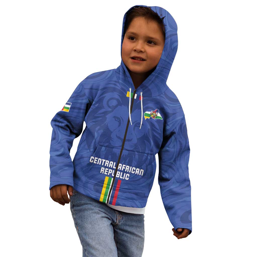Custom Central African Republic Football Kid Hoodie Go Les Fauves Go