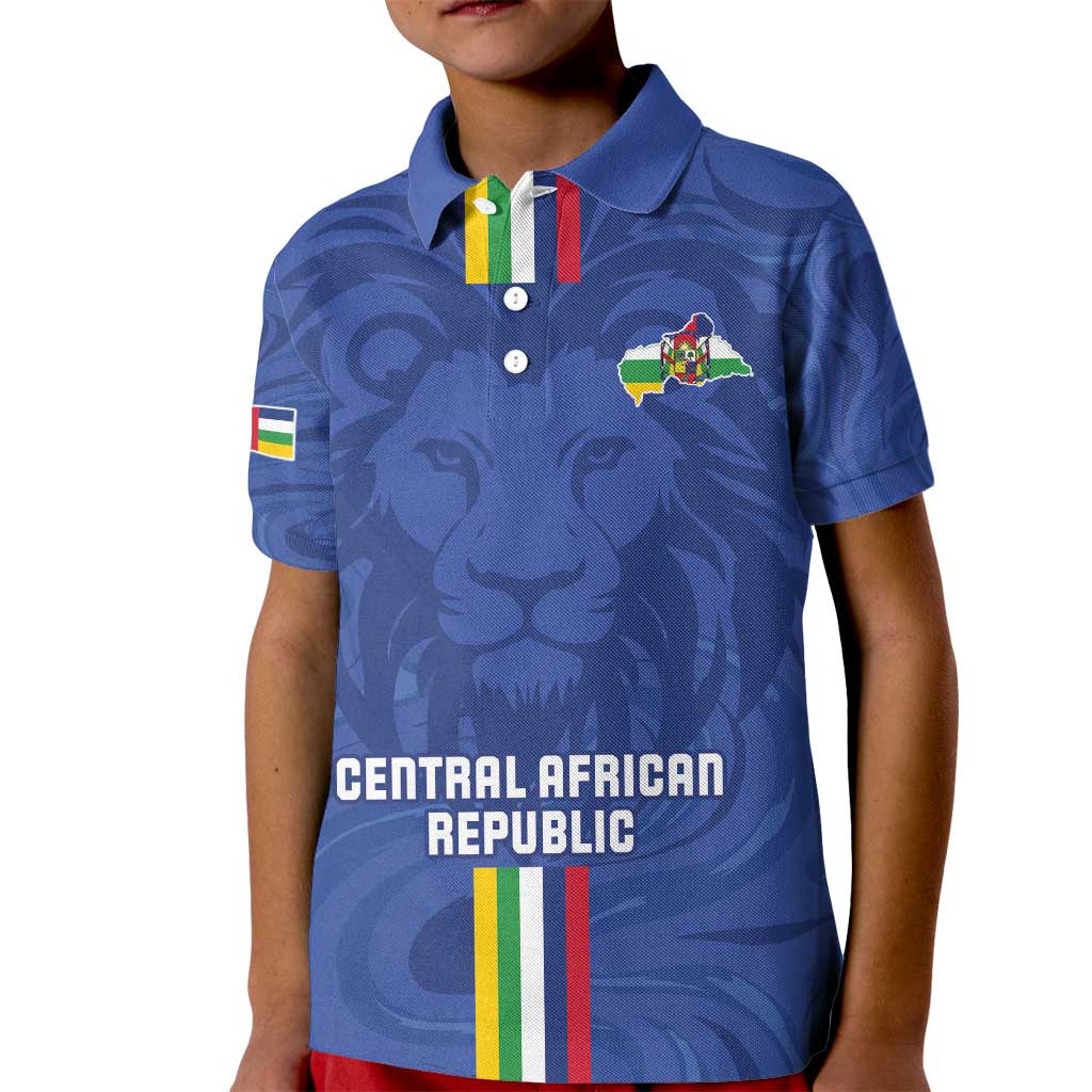 Custom Central African Republic Football Kid Polo Shirt Go Les Fauves Go