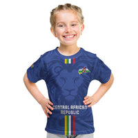 Custom Central African Republic Football Kid T Shirt Go Les Fauves Go