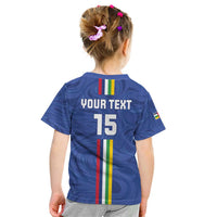 Custom Central African Republic Football Kid T Shirt Go Les Fauves Go