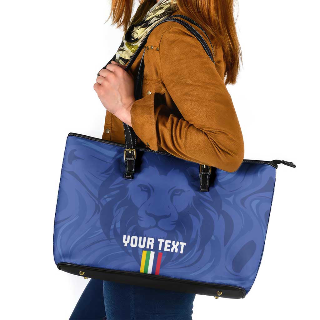 Custom Central African Republic Football Leather Tote Bag Go Les Fauves Go