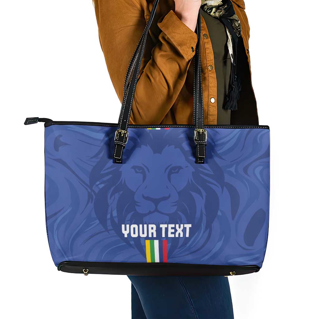 Custom Central African Republic Football Leather Tote Bag Go Les Fauves Go