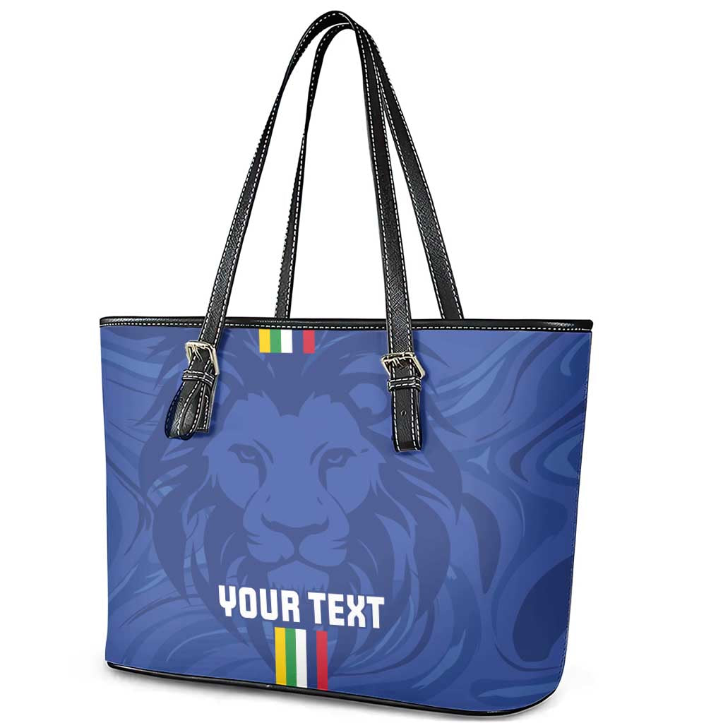 Custom Central African Republic Football Leather Tote Bag Go Les Fauves Go