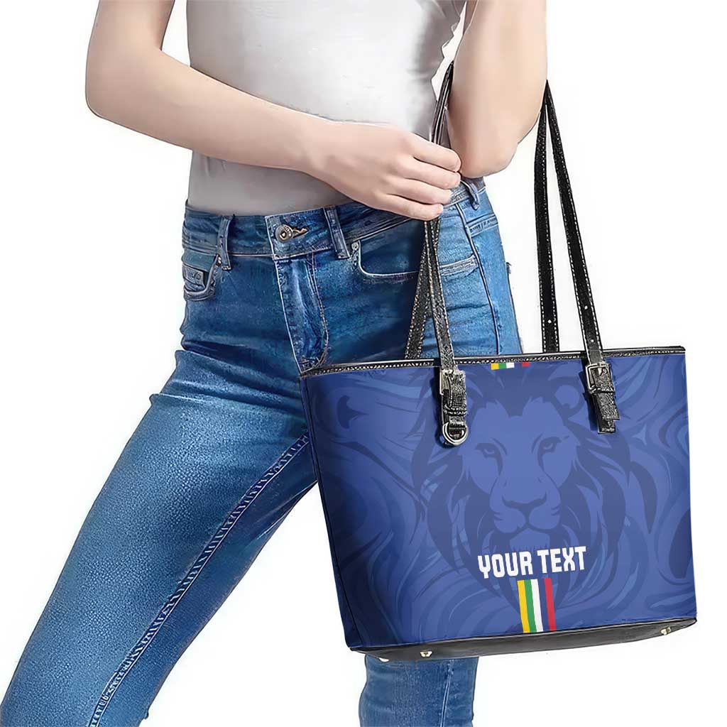 Custom Central African Republic Football Leather Tote Bag Go Les Fauves Go