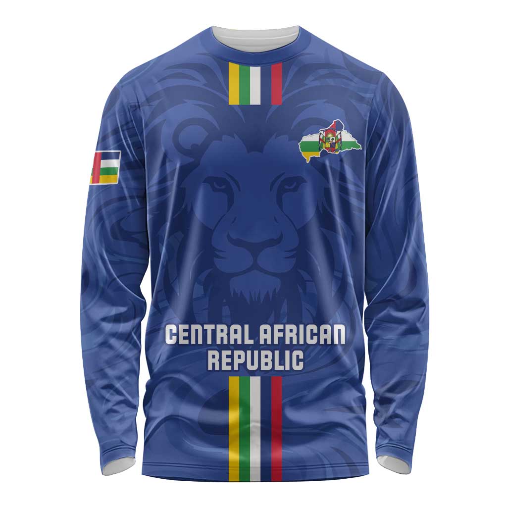 Custom Central African Republic Football Long Sleeve Shirt Go Les Fauves Go