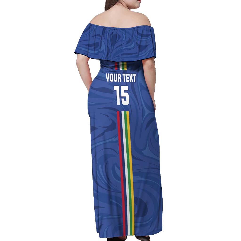 Custom Central African Republic Football Off Shoulder Maxi Dress Go Les Fauves Go