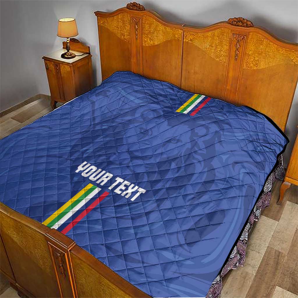 Custom Central African Republic Football Quilt Go Les Fauves Go