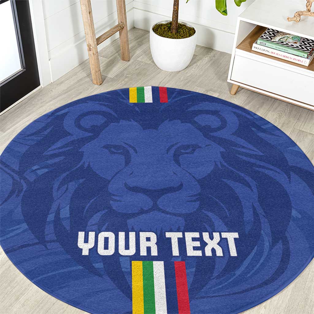 Custom Central African Republic Football Round Carpet Go Les Fauves Go