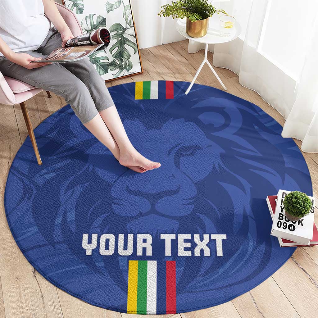 Custom Central African Republic Football Round Carpet Go Les Fauves Go