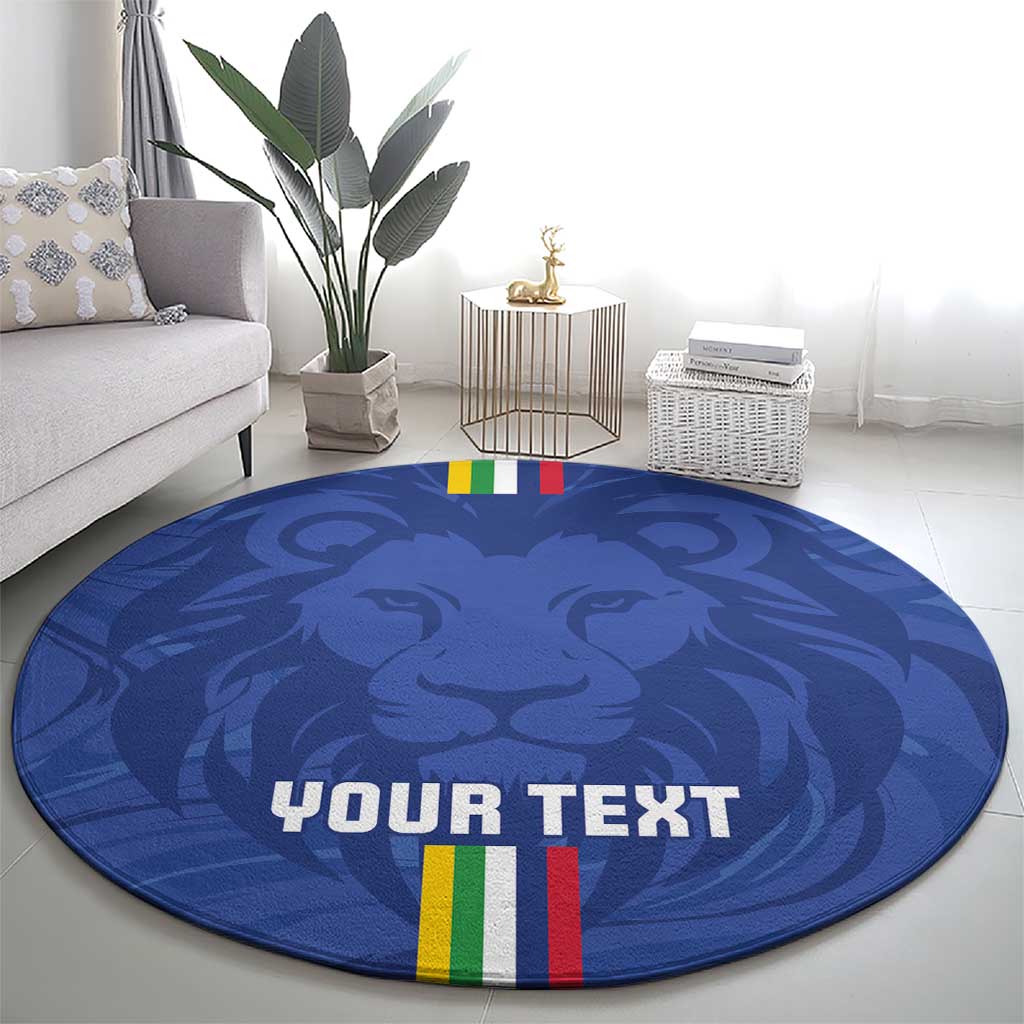 Custom Central African Republic Football Round Carpet Go Les Fauves Go