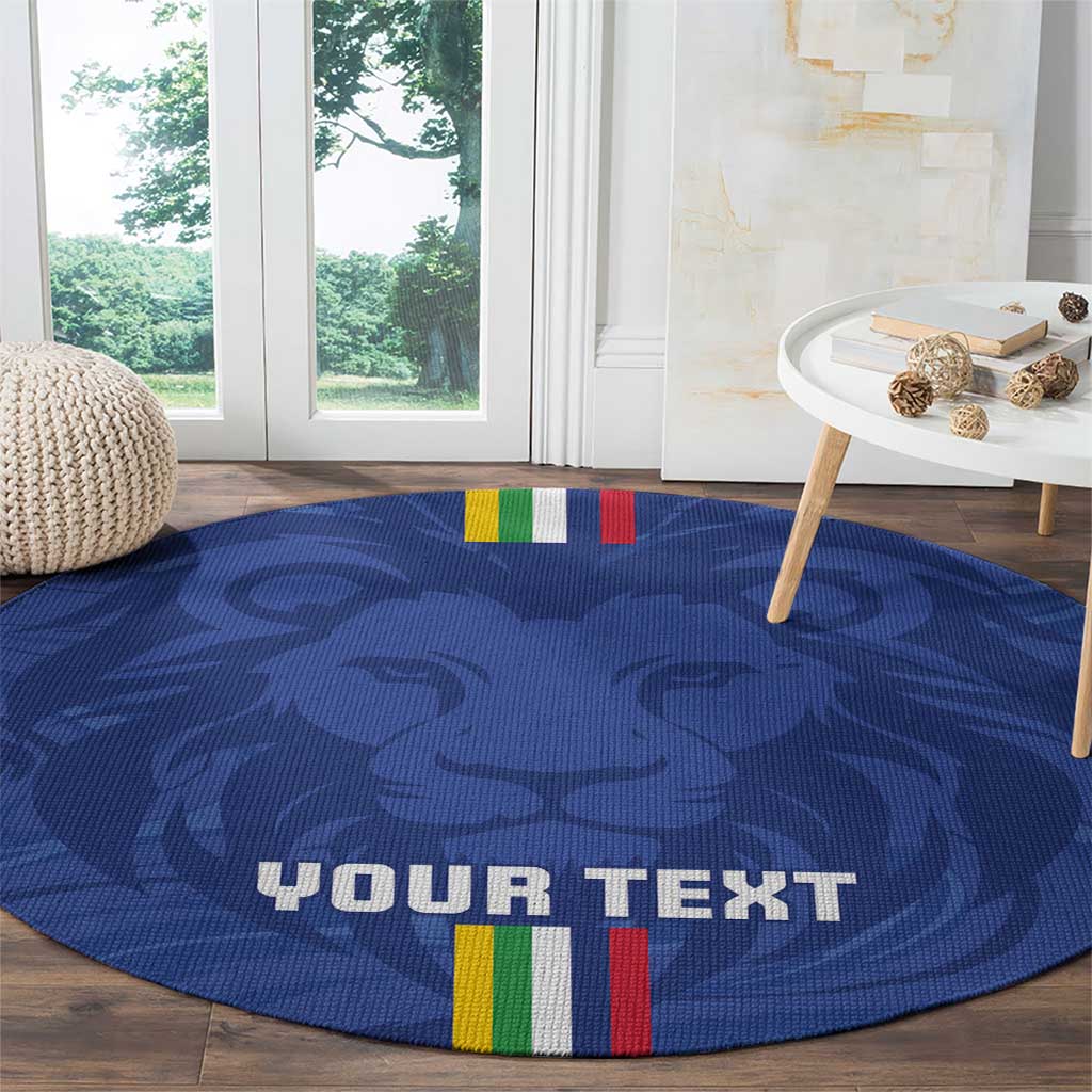 Custom Central African Republic Football Round Carpet Go Les Fauves Go