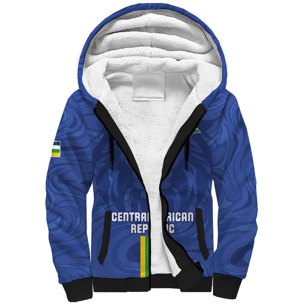 Custom Central African Republic Football Sherpa Hoodie Go Les Fauves Go