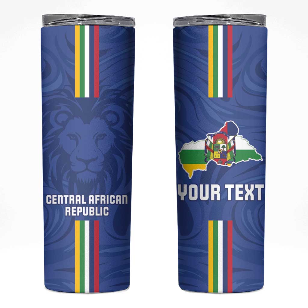 Custom Central African Republic Football Skinny Tumbler Go Les Fauves Go