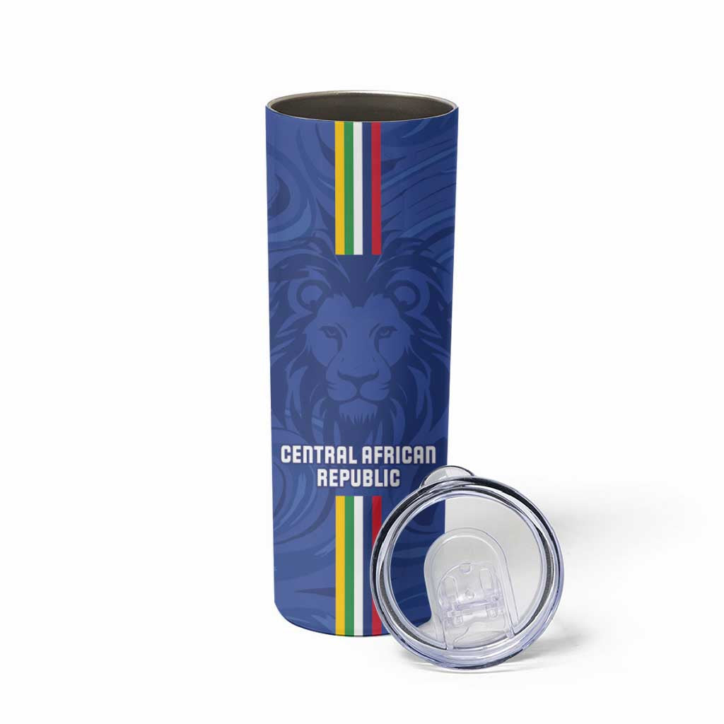 Custom Central African Republic Football Skinny Tumbler Go Les Fauves Go