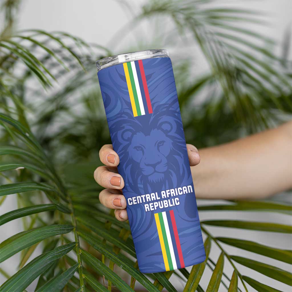 Custom Central African Republic Football Skinny Tumbler Go Les Fauves Go
