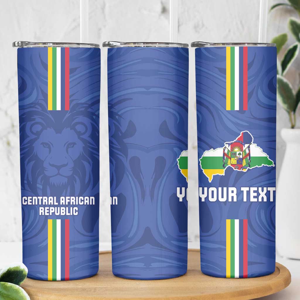 Custom Central African Republic Football Skinny Tumbler Go Les Fauves Go