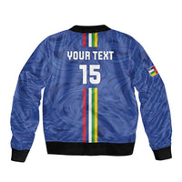 Custom Central African Republic Football Sleeve Zip Bomber Jacket Go Les Fauves Go